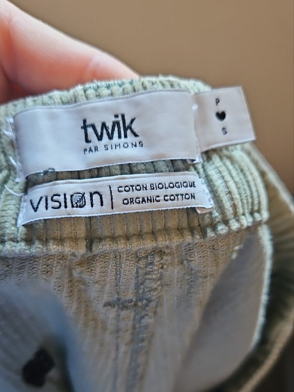 twik Sage Green Corduroy Pants - Picture 2 of 3